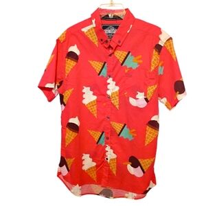 Five Points -Ice Cream Print orange Shirt - Size L